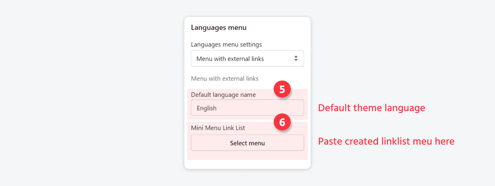 Language settings