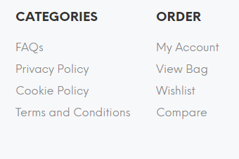 Footer navigation