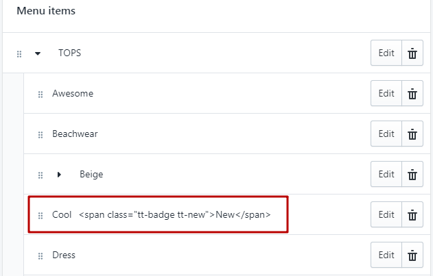 Drop-down Badges