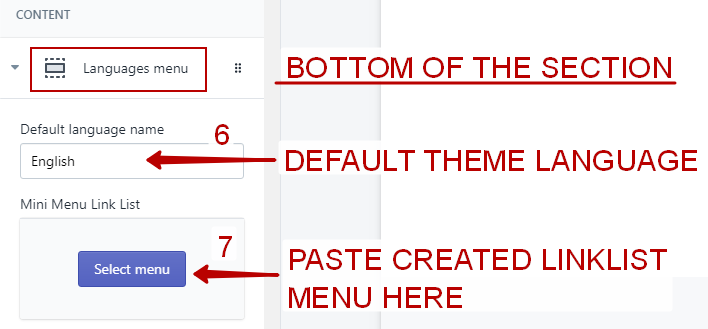 Language settings