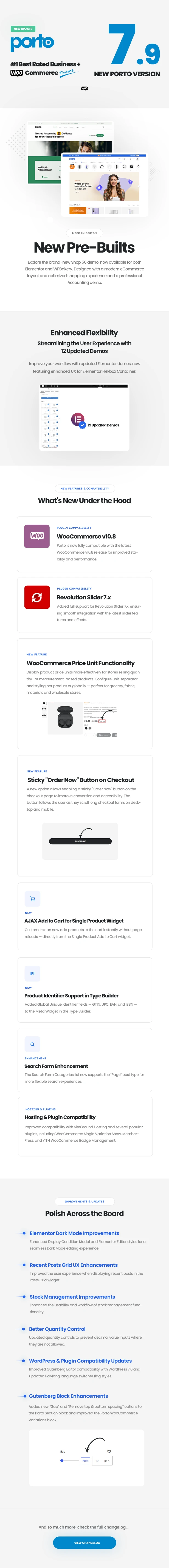 Porto WordPress Whats New 7.9.0