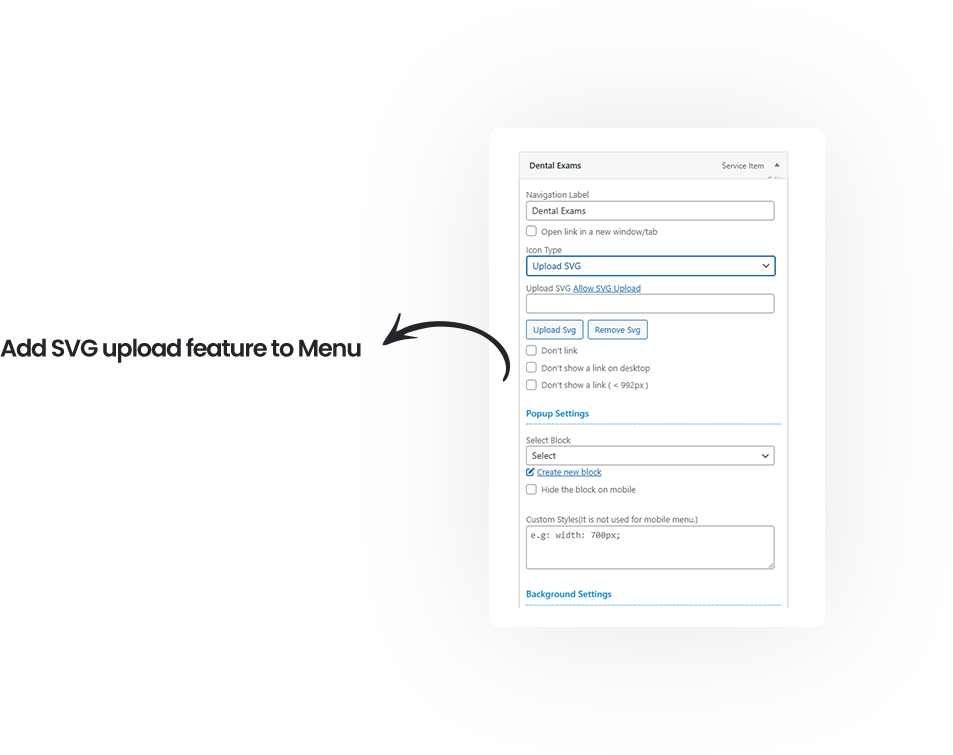 Add SVG Upload feature to Menu